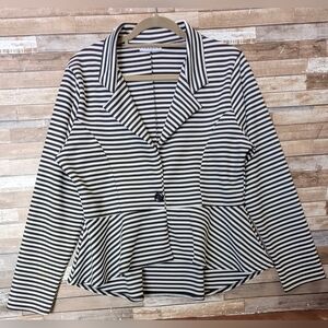 Freedom Black and White Striped Blazer